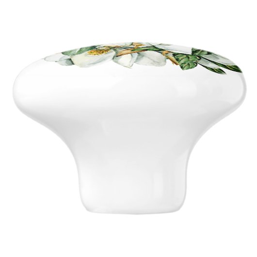 Magnolias keramische lade knoppen (Zijkant)