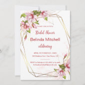 Magnolias met Faux Gold Foil Lijst Vrijgezellenfee Kaart (Voorkant)