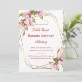 Magnolias met Faux Gold Foil Lijst Vrijgezellenfee Kaart (Staand voorkant)