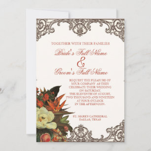 Magnolias n Bird of Paradise - Custom Wedding Kaart