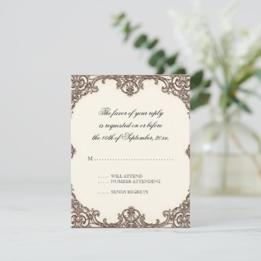 Magnolias n Bird of Paradise - RSVP Response Card (Staand voorkant)