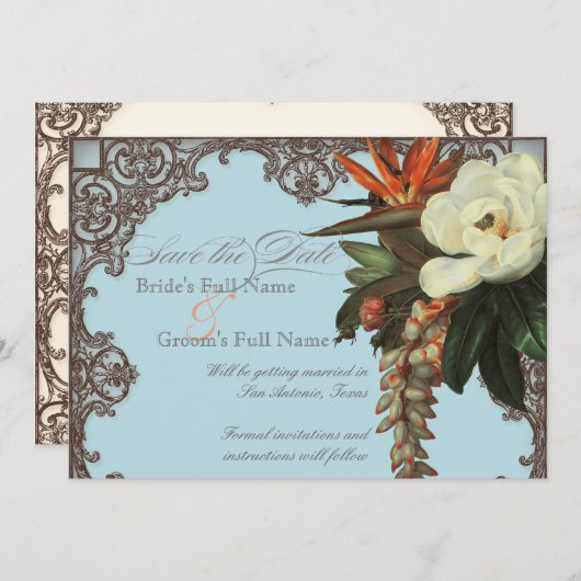 Magnolias n Bird of Paradise - Save the Date (Voorkant / Achterkant)