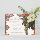 Magnolias n Bird of Paradise - Save the Date Custo (Staand voorkant)