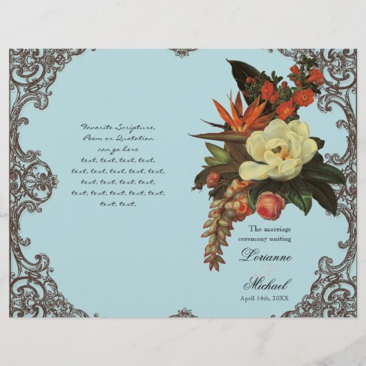 Magnolias n Bird of Paradise - Wedding Programme (Voorkant)
