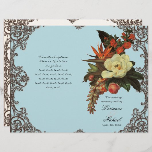 Magnolias n Bird of Paradise - Wedding Programme (Voorkant / Achterkant)