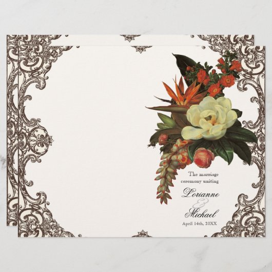 Magnolias n Bird of Paradise - Wedding Programme (Voorkant / Achterkant)