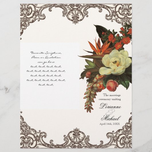 Magnolias n Bird of Paradise - Wedding Programme (Voorkant)