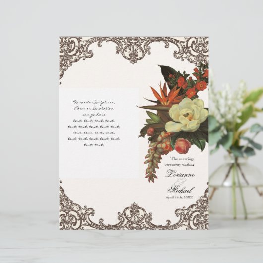 Magnolias n Bird of Paradise - Wedding Programme (Staand voorkant)
