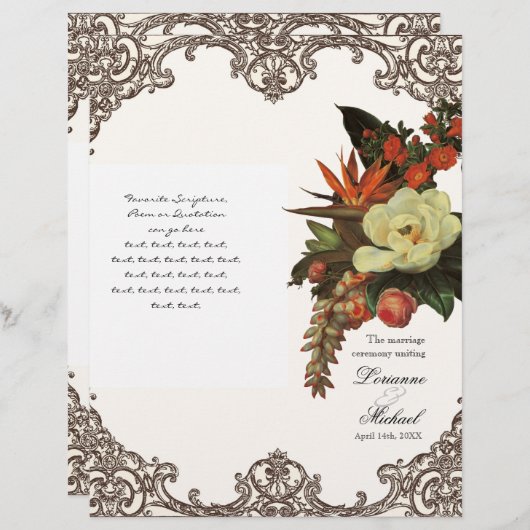 Magnolias n Bird of Paradise - Wedding Programme (Voorkant / Achterkant)