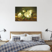 Magnolias on Gold Velvet Cloth by MJ Heade Canvas Afdruk (Insitu (Slaapkamer))