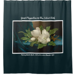 Magnolias op Blue Fine Art Douchegordijn