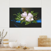 Magnolias op Blue Velvet Poster (Keuken)