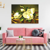 Magnolias op de goudvetkast canvas afdruk (Insitu (Woonkamer))