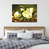 Magnolias op de goudvetkast canvas afdruk (Insitu (Slaapkamer))