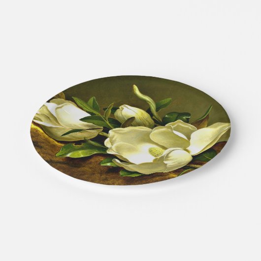 Magnolias op de goudvetkast papieren bordje (Gekanteld)