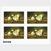 Magnolias op de goudvetkast rechthoekige sticker (Vel)