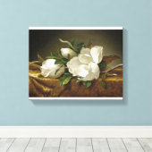 Magnolias op Gold Velvet Cloth door Martin Johnson Canvas Afdruk (Insitu (Houten vloer))
