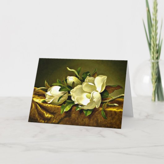 Magnolias op Gold Velvet Cloth Note Card Bedankkaart (Voorkant)