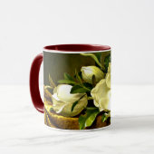 Magnolia's op gouden fluwelen doek mok (Voorkant links)