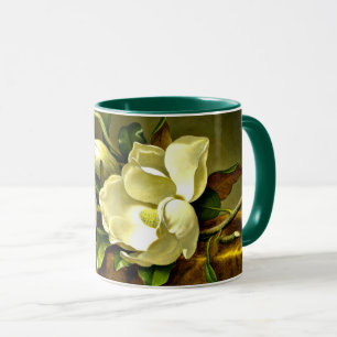 Magnolia's op gouden fluwelen doek mok