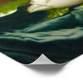 Magnolia's op lichtblauw fluwelen doek van M J Hea Poster (Hoek)