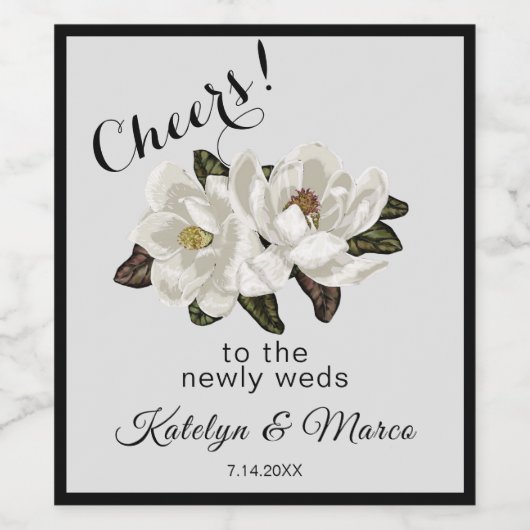 Magnolias Wijn Etiket (Enkel label)