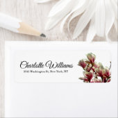 Magnolias Wit Minimalistisch Elegant Modern Floral Etiket (Insitu)