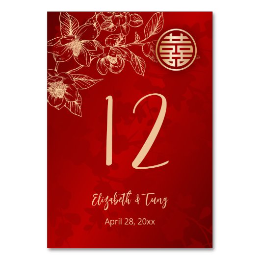 Magnolie Chinese bruiloft Kaart (Voorkant)