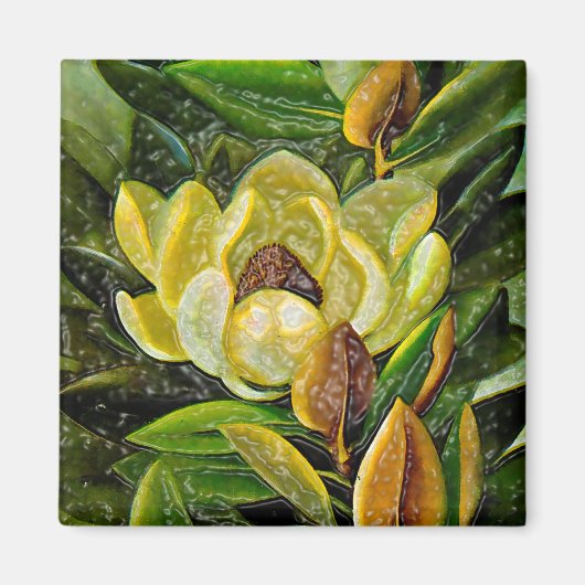 Magnoliebloem Magneet (Voorkant)