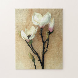 Magnoliebloem op Parchment Modern Photography Legpuzzel