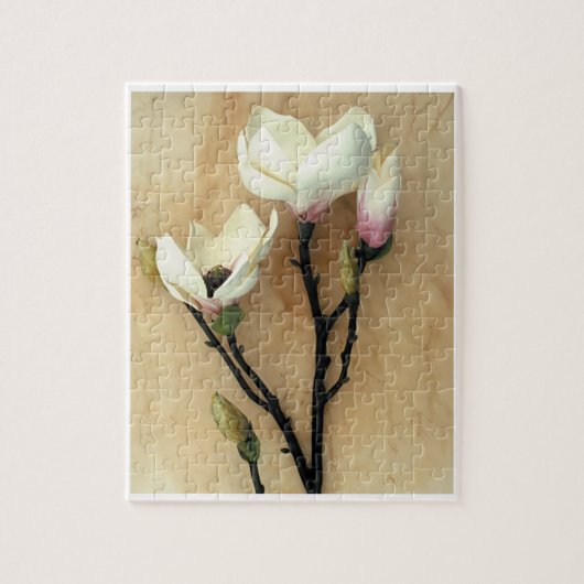 Magnoliebloem op Parchment Modern Photography Legpuzzel (Verticaal)
