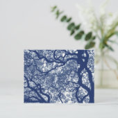 Magnolieboom - Cyanotype-effect Briefkaart (Staand voorkant)