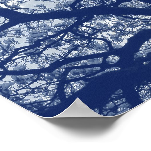 Magnolieboom - Cyanotype-effect Poster (Hoek)