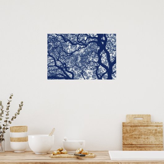 Magnolieboom - Cyanotype-effect Poster (Keuken)