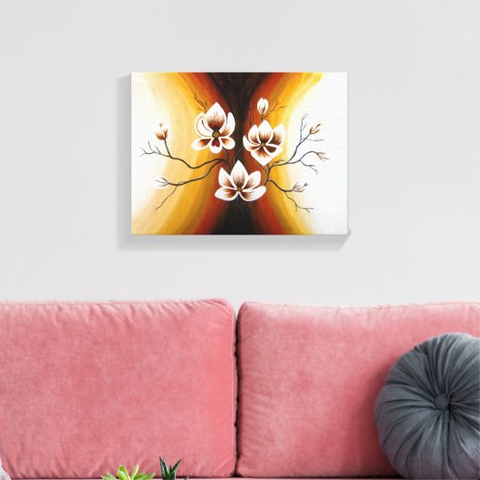 Magnolien, Acryl - Canvas Afdruk (Insitu (Woonkamer))