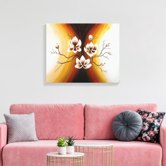 Magnolien, Acryl -  Canvas Afdruk (Insitu (Woonkamer))