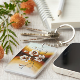 Magnolien, Acryl -  Sleutelhanger