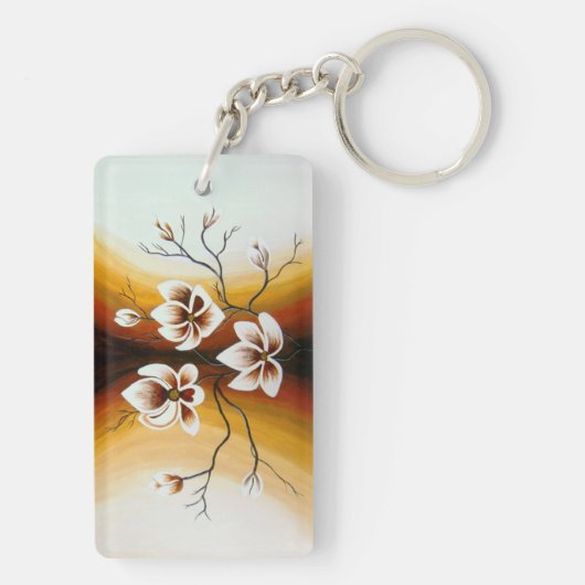 Magnolien, Acryl -  Sleutelhanger (achterkant)