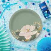 Magnoliumbloemen,  geverfde bloem papieren bordje (Feest)