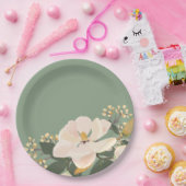 Magnoliumbloemen,  geverfde bloem papieren bordje (Feest)