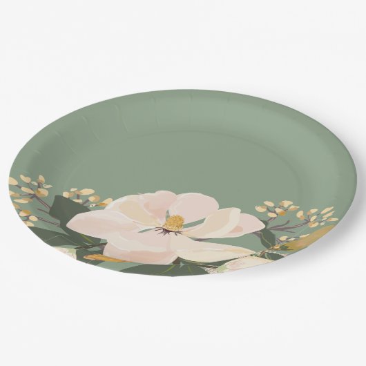 Magnoliumbloemen,  geverfde bloem papieren bordje (Gekanteld)