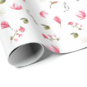 Magnoliumbloempakpapier, roze Magnolia Cadeaupapier (Rol Hoek)