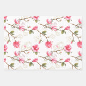 Magnoliumbloempakpapier, roze Magnolias Inpakpapier Vel (Voorkant 2)