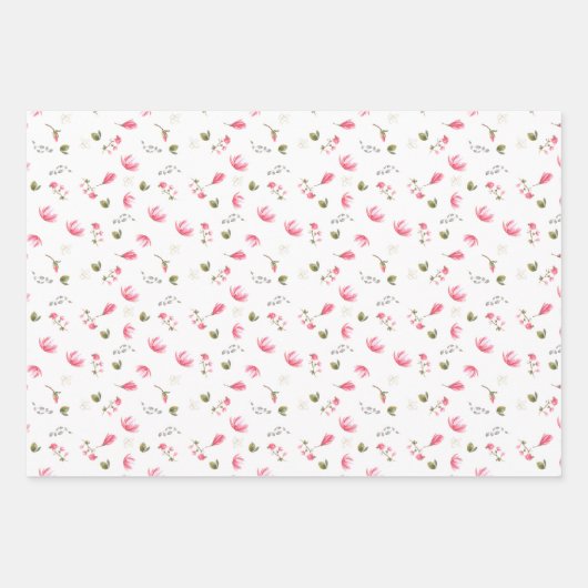 Magnoliumbloempakpapier, roze Magnolias Inpakpapier Vel (Voorkant)
