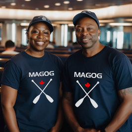 Magog Canada gekruiste peddel riemen esdoornblad d T-shirt