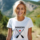 Magog Canada gekruiste peddel riemen esdoornblad T-shirt