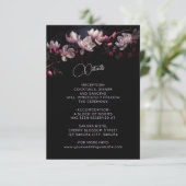 Magolia 3D Flower Black Floral Details Informatiekaartje (Staand voorkant)