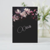 Magolia 3D Flower Black Floral Details Informatiekaartje (Staand voorkant)