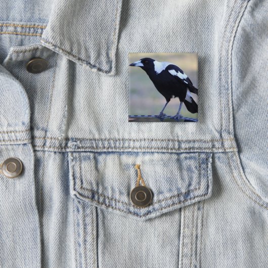 Magpie Badge (2) Ideaal voor Collingwood Vierkante Button 5,1 Cm (In situ)