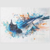 Magpie Bird Cerulean Charm Decoupage Tissuepapier (Voorkant)